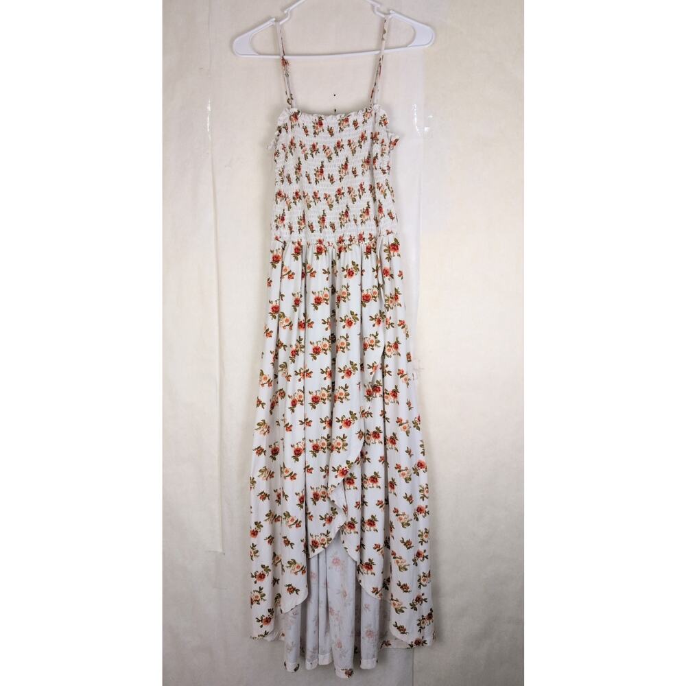 Vine and Valley ivory floral smocked top hi lo dress Size Med Romantic Cottage